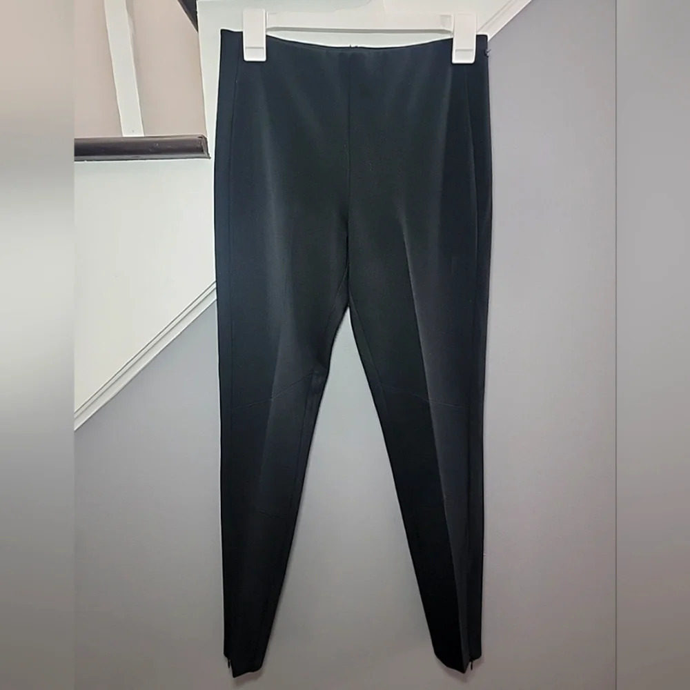 Polo Ralph Lauren Pants Sz 6 Black Pull On Ankle Zip Elastic Waist Dressy Career